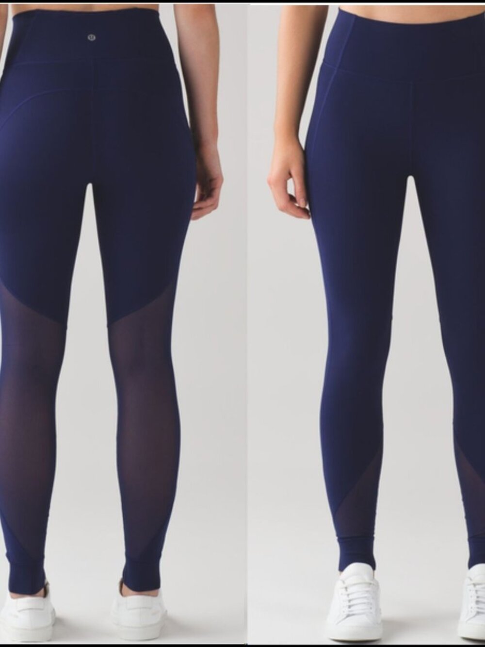 Women's Lululemon Hot Like Agni Mesh Leggings 28" - Navy-30416P-Size 4